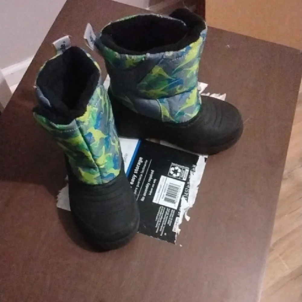 Kids' Green and Blue Camouflage Boots